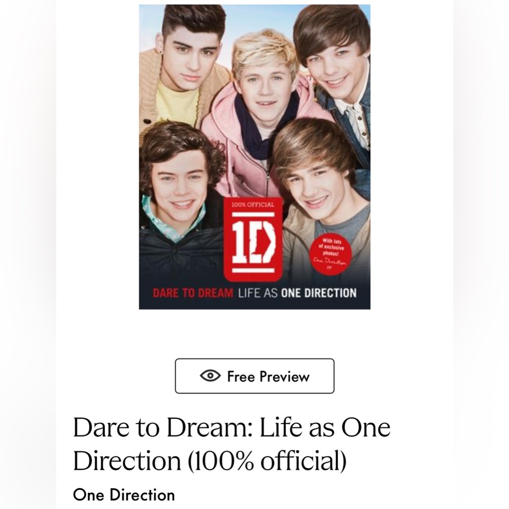 1D Dare to Dream Coffee Table Book - Red, Black, White